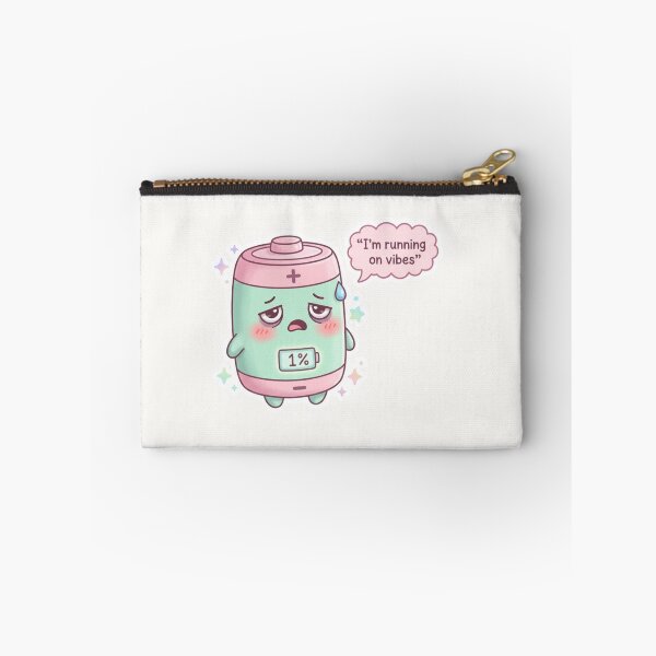 Item preview, I’m Running on Vibes Kawaii Battery Sticker designed and sold by Cerys-GS.