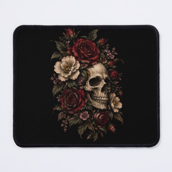 Item preview, Dark Vintage Skull and Roses – Gothic Floral Retro Tattoo Art designed and sold by Lyannaadesign.