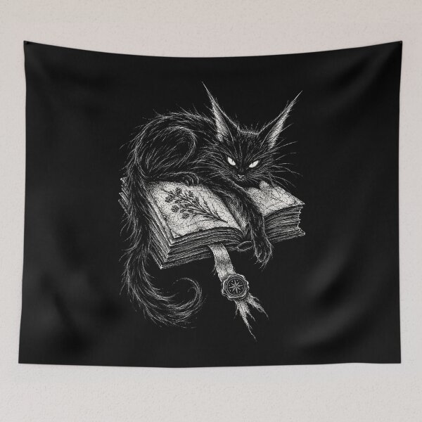 Item preview, Black Cat Witch Goth Witchcraft Spell Book Grimoire Occult designed and sold by JaredDeShop.