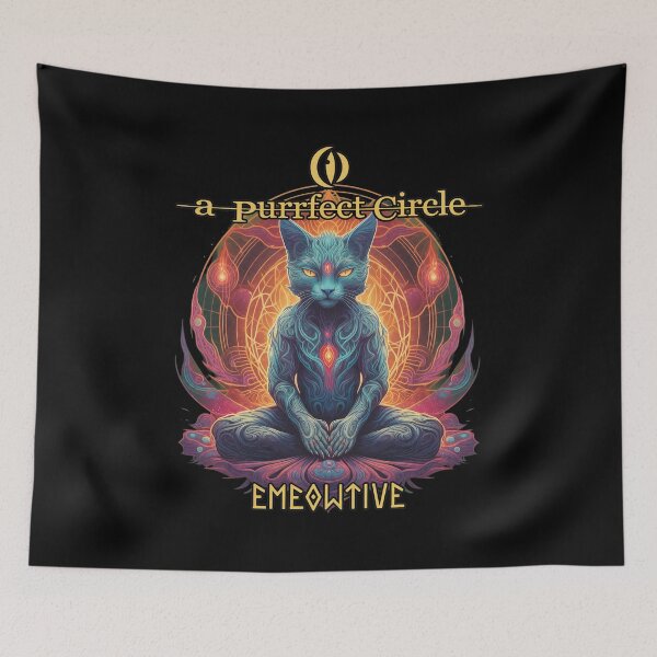 Item preview, Meditating Feline Guru Mystic Circle  designed and sold by ROBERCEAR.