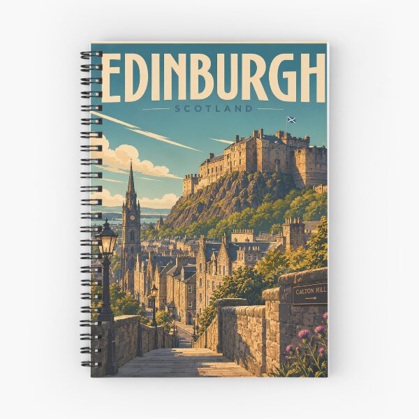 Item preview, Edinburgh Scotland Vintage Travel Castle Calton Hill designed and sold by roam.andprint.