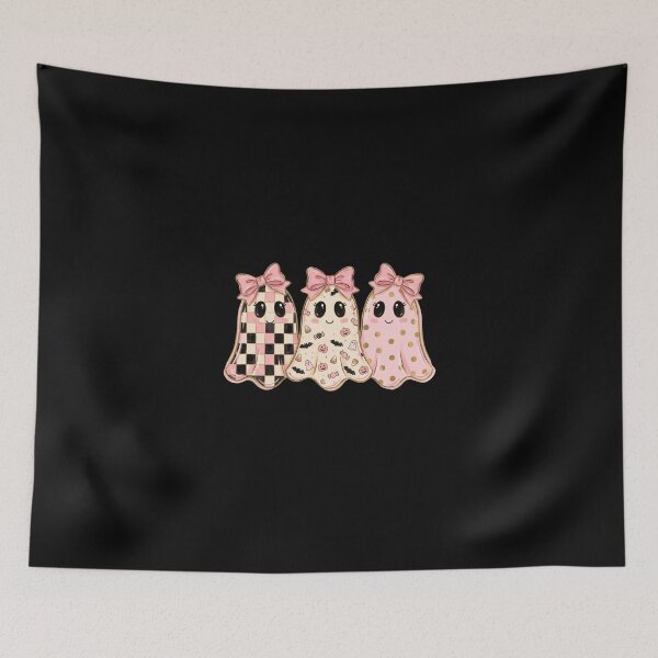 Item preview, Pink Bow Coquette Halloween Ghosts designed and sold by dudelinart.