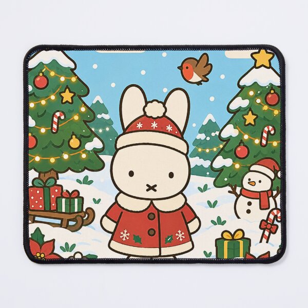 Item preview, Cute Christmas Rabbit in Winter Wonderland designed and sold by Cozy Moss Studio.