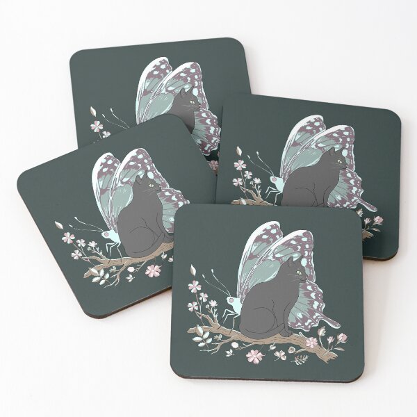 Item preview, Black Cat Butterfly Wings Cottagecore Aesthetic designed and sold by LeshanArt.