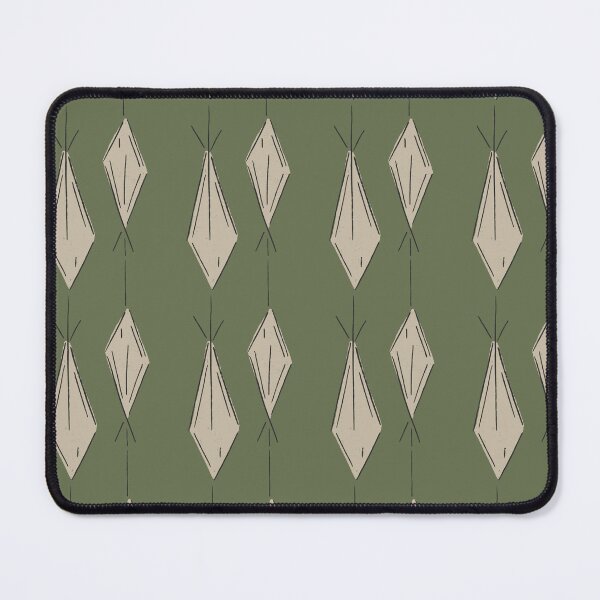 Item preview, A17 Hand Drawn Woven Fish Geometric Pattern - Olive green and Taupe designed and sold by MaddaMom.