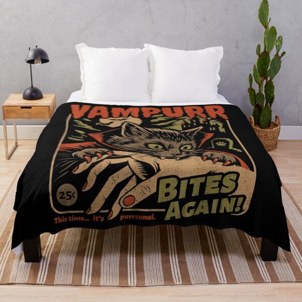 Item preview, Vampurr Bites Again Funny Cat Halloween Vintage designed and sold by Stivaktis Art Daily.