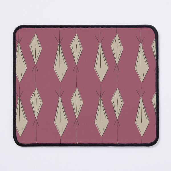 Item preview, A18 Hand Drawn Woven Fish Geometric Pattern - Burgundy Red Purple and Taupe designed and sold by MaddaMom.
