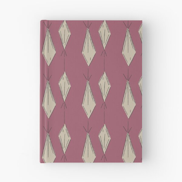 Item preview, A18 Hand Drawn Woven Fish Geometric Pattern - Burgundy Red Purple and Taupe designed and sold by MaddaMom.
