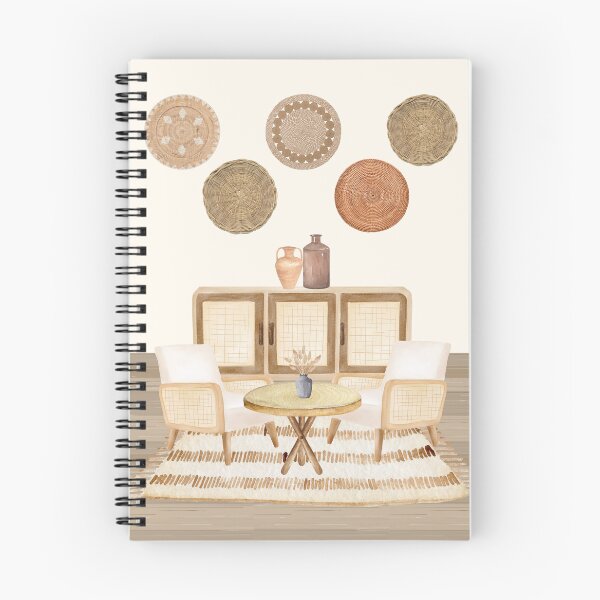 Item preview, Boho Rattan Furniture and Woven Basket Wall Gallery Interior Art designed and sold by HBBS DESIGNS.