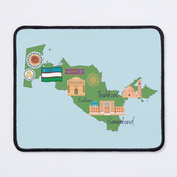 Item preview, Uzbekistan Travel Map designed and sold by AnulaArt.