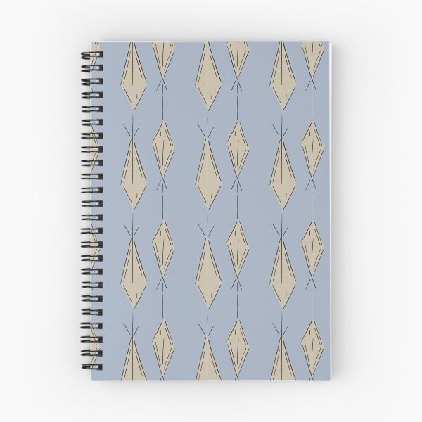 Item preview, A19 Hand Drawn Woven Fish Geometric Pattern - Powder light Blue Taupe designed and sold by MaddaMom.
