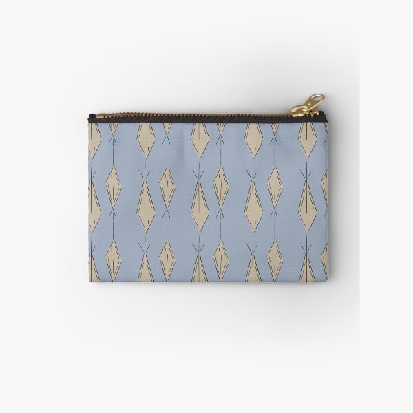 Item preview, A19 Hand Drawn Woven Fish Geometric Pattern - Powder light Blue Taupe designed and sold by MaddaMom.