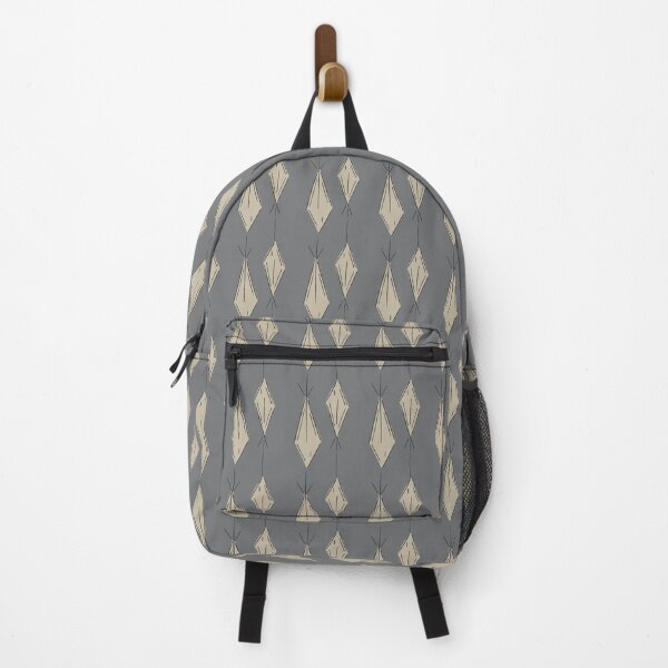 Item preview, A21 Hand Drawn Woven Fish Geometric Pattern - Charcoal Gray Taupe designed and sold by MaddaMom.