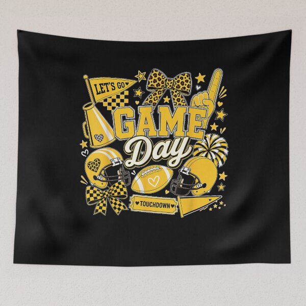 Item preview, Game Day Football Season Black & Gold Yellow Kids Women Men designed and sold by RannaHile.