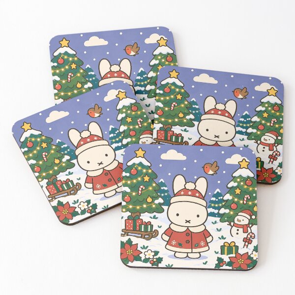 Item preview, Cute Christmas Rabbit Blue Snowy Night designed and sold by Cozy Moss Studio.