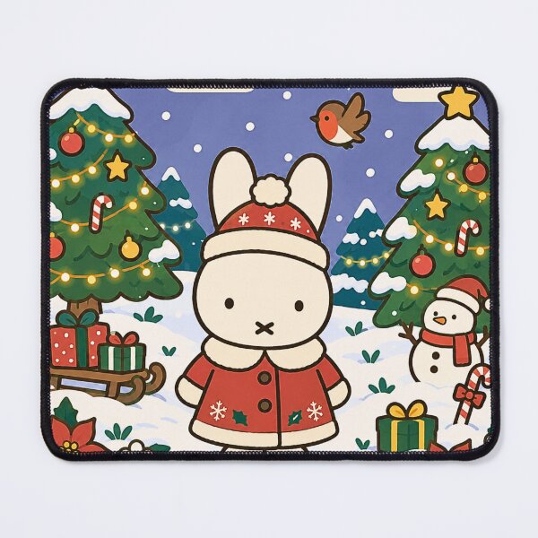 Item preview, Cute Christmas Rabbit Blue Snowy Night designed and sold by Cozy Moss Studio.