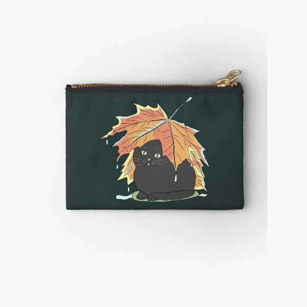 Item preview, Black Cat Under Autumn Leaf Umbrella | Fall Rainy Day Cottagecore Art designed and sold by LeshanArt.