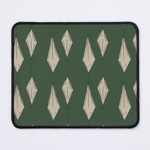Item preview, A22 Hand Drawn Woven Fish Geometric Pattern - Forest Dark Green Taupe designed and sold by MaddaMom.