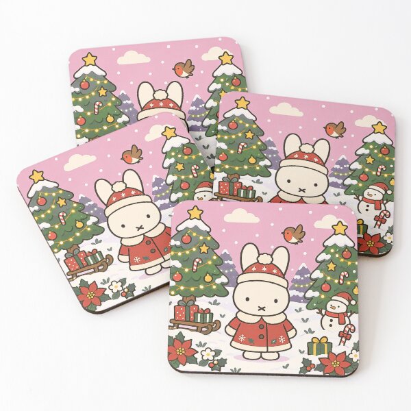 Item preview, Cute Christmas Rabbit Pink Winter Wonderland designed and sold by Cozy Moss Studio.