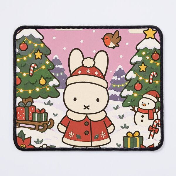Item preview, Cute Christmas Rabbit Pink Winter Wonderland designed and sold by Cozy Moss Studio.