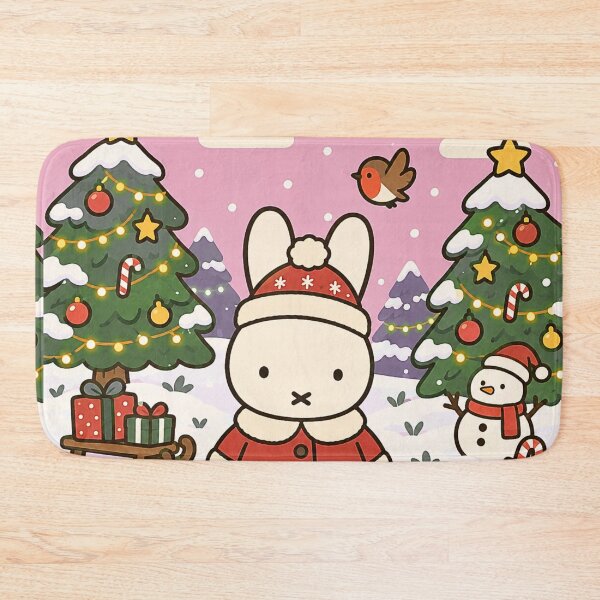Item preview, Cute Christmas Rabbit Pink Winter Wonderland designed and sold by Cozy Moss Studio.