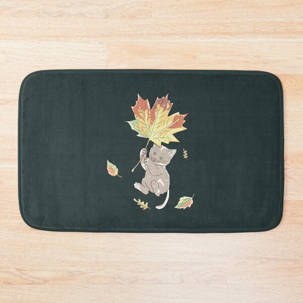 Item preview, Cottagecore Autumn Cat with Fall Leaf Umbrella Illustration designed and sold by LeshanArt.