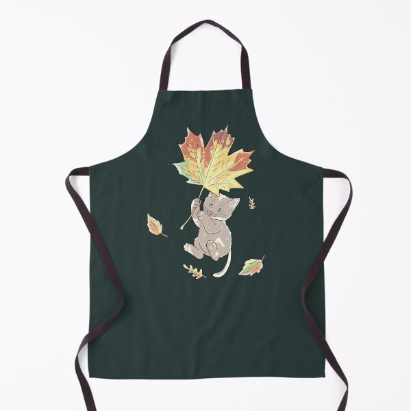 Item preview, Cottagecore Autumn Cat with Fall Leaf Umbrella Illustration designed and sold by LeshanArt.