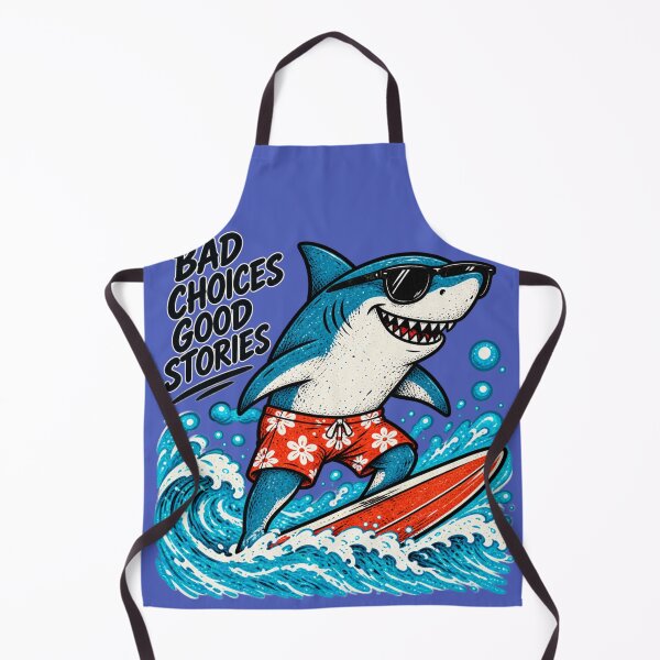 Item preview, Surfing Shark Bad Choices Good Stories designed and sold by Houldi.