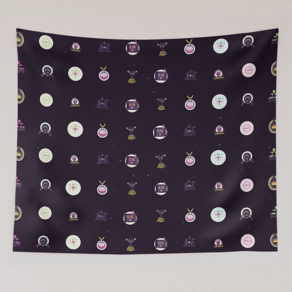 Item preview, Witch and Wizard Date Night Vector Micro Icon Seamless Pattern designed and sold by KungPowUnicorn.