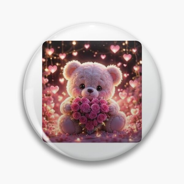 Item preview, Cute Teddy Bear with Pink Hearts designed and sold by ThilankaDesign.