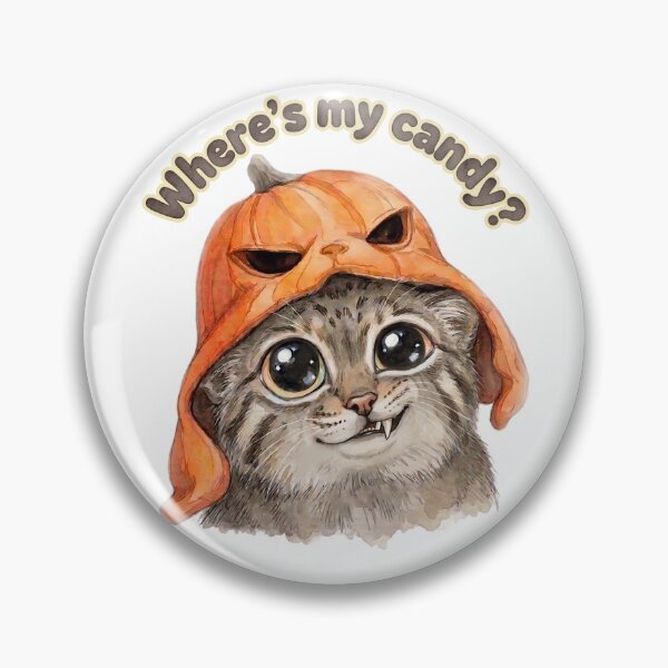Item preview, Funny Halloween Pallas Cat Wheres My Candy Watercolor designed and sold by PawtopiaArt.