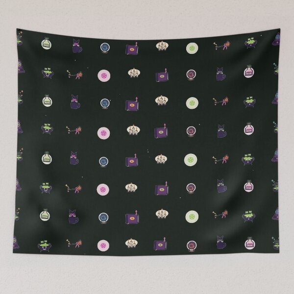 Item preview, Witch Coven Gathering Vector Micro Icon Pattern Magic Ritual designed and sold by KungPowUnicorn.