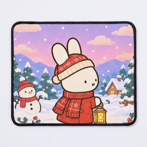 Item preview, Cute Christmas Rabbit Lantern Winter Cottage designed and sold by Cozy Moss Studio.