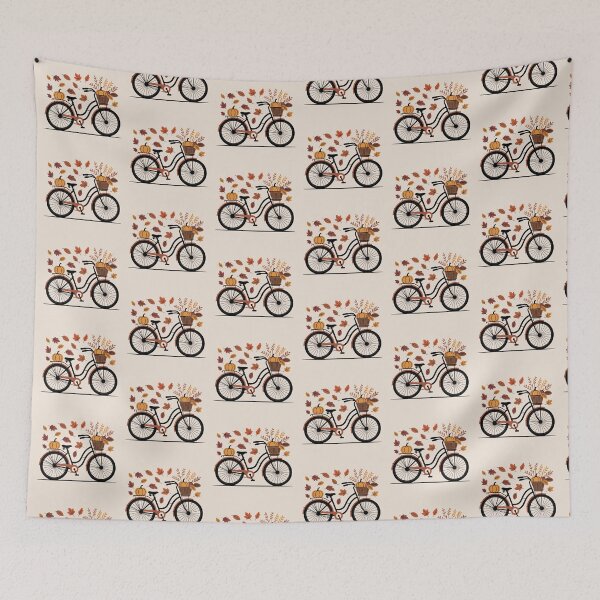 Item preview, Fall Bicycle with Pumpkins and Autumn Leaves designed and sold by Working Pajama.