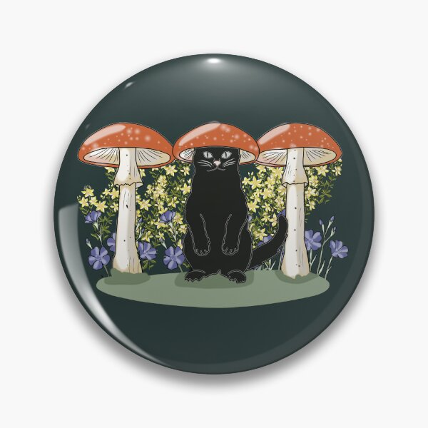 Item preview, Cat Mushroom Hat Cottagecore Goblincore Botanical Art designed and sold by LeshanArt.