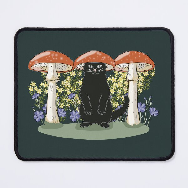 Item preview, Cat Mushroom Hat Cottagecore Goblincore Botanical Art designed and sold by LeshanArt.