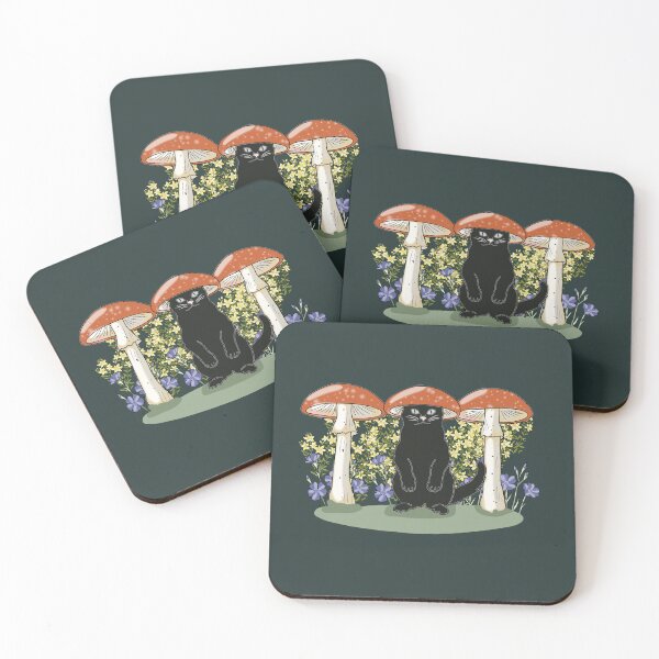 Item preview, Cat Mushroom Hat Cottagecore Goblincore Botanical Art designed and sold by LeshanArt.