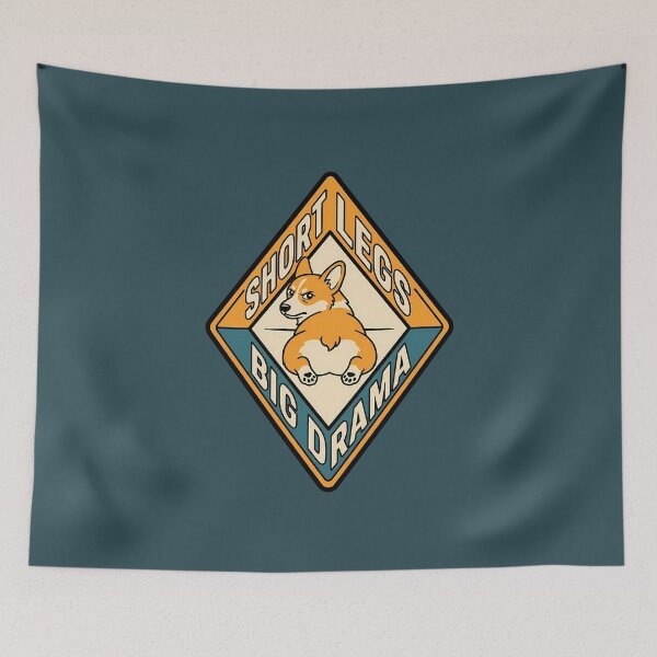Item preview, Short Legs Big Drama Retro Corgi Motel Badge designed and sold by DripCultureLab.