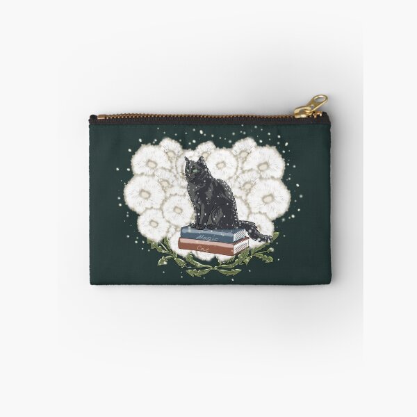 Item preview, Magic Cat Cottagecore Dandelion Art - Celestial Black Cat & Vintage Books designed and sold by LeshanArt.
