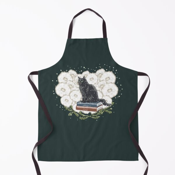 Item preview, Magic Cat Cottagecore Dandelion Art - Celestial Black Cat & Vintage Books designed and sold by LeshanArt.