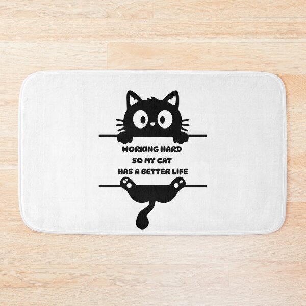 Item preview, Working Hard So My Cat Can Have A Better Life - Funny Black Cat designed and sold by Frafri92.