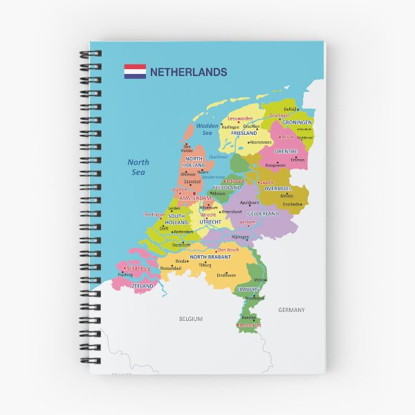 Item preview, Netherlands Political Map | Provinces & Cities | Wall Art designed and sold by alijun.