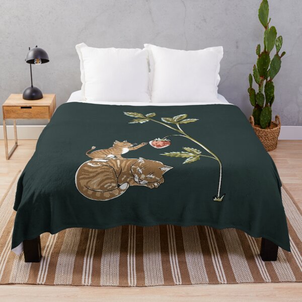 Item preview, Cottagecore Cat and Kitten with Strawberry Illustration designed and sold by LeshanArt.