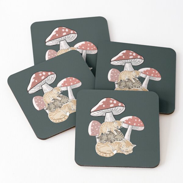 Item preview, Catcore Mushroom Cottagecore Cats Cute Sleeping Kittens Aesthetic designed and sold by LeshanArt.