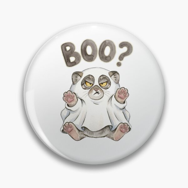 Item preview, Grumpy Pallas Cat Ghost - Boo? Watercolor Art designed and sold by PawtopiaArt.