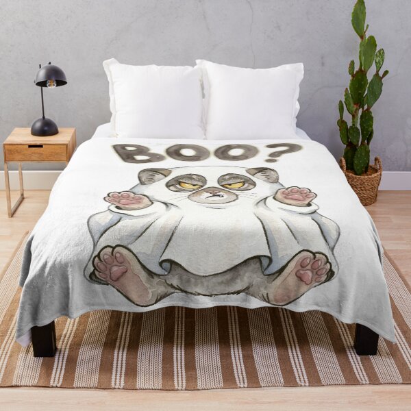 Item preview, Grumpy Pallas Cat Ghost - Boo? Watercolor Art designed and sold by PawtopiaArt.