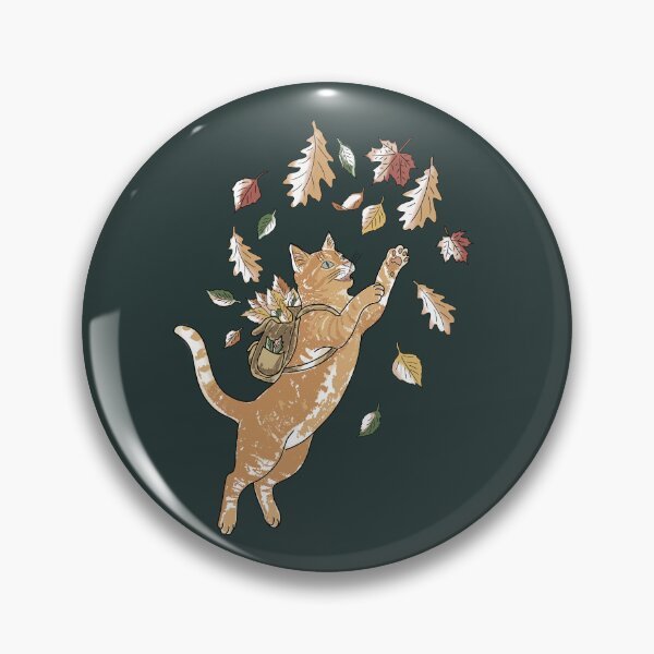 Item preview, Autumn Ginger Cat Cottagecore Whimsical Fall Leaves designed and sold by LeshanArt.