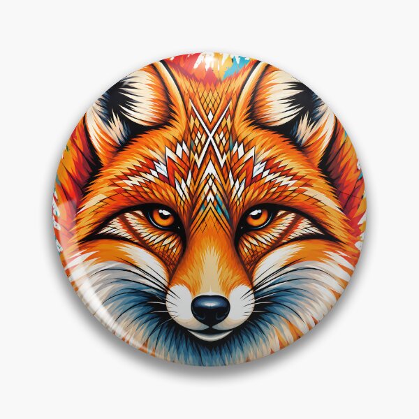 Item preview, Vibrant Geometric Fox – Colorful Cartoon Dog Animal Art designed and sold by Genius Geek.