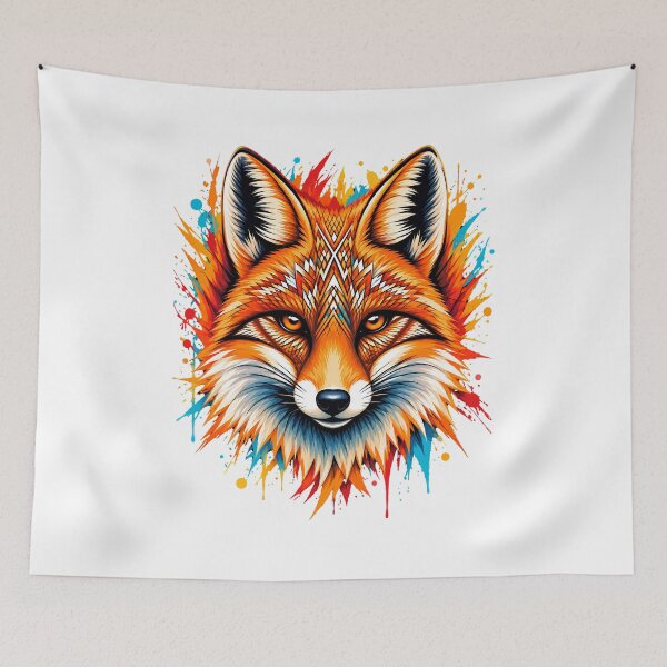 Item preview, Vibrant Geometric Fox – Colorful Cartoon Dog Animal Art designed and sold by Genius Geek.