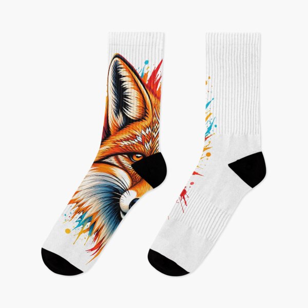 Item preview, Vibrant Geometric Fox – Colorful Cartoon Dog Animal Art designed and sold by Genius Geek.